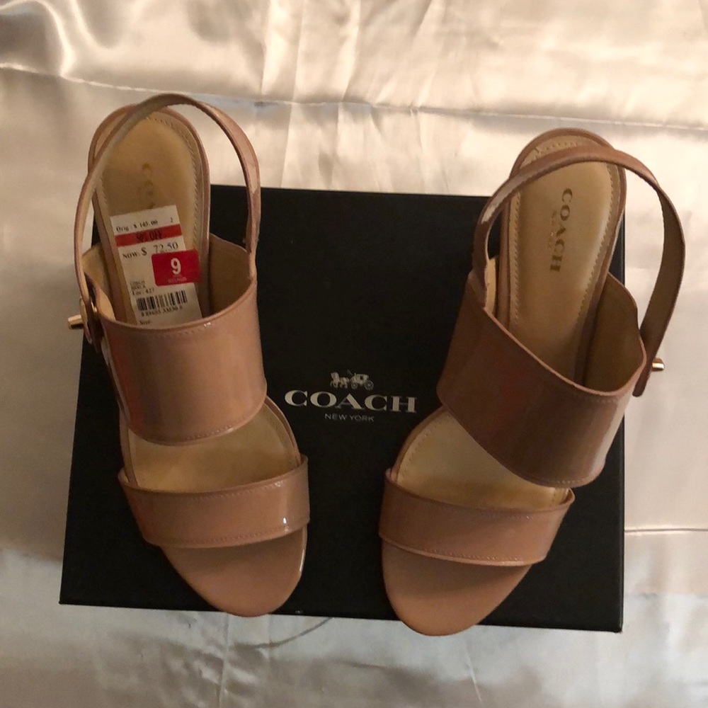 Brand New in Box Coach Marla Tan Patent Shoes